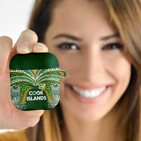 Cook Islands Rugby League AirPods Case Tatau Tribal Motifs-Dark Green Color LT03 - Polynesian Pride