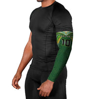 Custom Cook Islands Rugby League Arm Sleeves Tatau Tribal Motifs-Dark Green Color LT03 - Polynesian Pride
