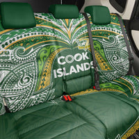 Cook Islands Rugby League Back Car Seat Cover Tatau Tribal Motifs-Dark Green Color LT03 - Polynesian Pride