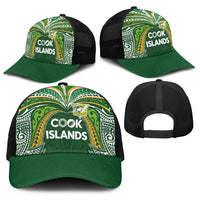 Cook Islands Rugby League Baseball Net Cap Tatau Tribal Motifs-Dark Green Color LT03 - Polynesian Pride