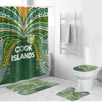 Cook Islands Rugby League Bathroom Set Tatau Tribal Motifs-Dark Green Color LT03 Bathroom Set (4 pcs) Green - Polynesian Pride