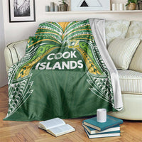 Cook Islands Rugby League Blanket Tatau Tribal Motifs-Dark Green Color LT03 Green - Polynesian Pride