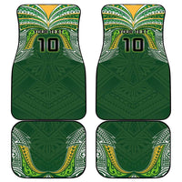 Custom Cook Islands Rugby League Car Mats Tatau Tribal Motifs-Dark Green Color LT03 - Polynesian Pride