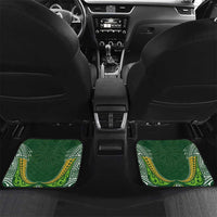 Custom Cook Islands Rugby League Car Mats Tatau Tribal Motifs-Dark Green Color LT03 Set 2pcs - Back Green - Polynesian Pride