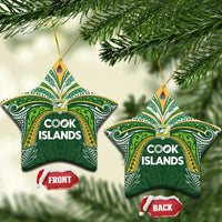 Cook Islands Rugby League Ceramic Ornament Tatau Tribal Motifs-Dark Green Color LT03 Star Green - Polynesian Pride