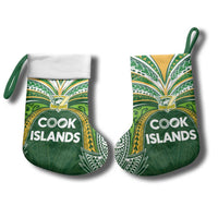 Cook Islands Rugby League Christmas Stocking Tatau Tribal Motifs-Dark Green Color LT03 - Polynesian Pride