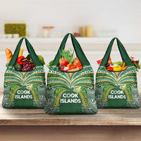Cook Islands Rugby League Grocery Bag Tatau Tribal Motifs-Dark Green Color LT03 3-pack One Size Green - Polynesian Pride