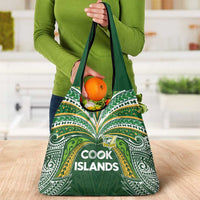 Cook Islands Rugby League Grocery Bag Tatau Tribal Motifs-Dark Green Color LT03 - Polynesian Pride