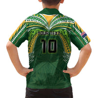 Custom Cook Islands Rugby League Hawaiian Shirt Tatau Tribal Motifs-Dark Green Color LT03 - Polynesian Pride