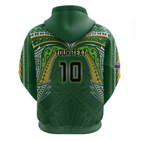 Custom Cook Islands Rugby League Hoodie Tatau Tribal Motifs-Dark Green Color LT03 - Polynesian Pride