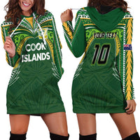 Custom Cook Islands Rugby League Hoodie Dress Tatau Tribal Motifs-Dark Green Color LT03 - Polynesian Pride