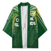 Custom Cook Islands Rugby League Kimono Tatau Tribal Motifs-Dark Green Color LT03 Unisex Green - Polynesian Pride