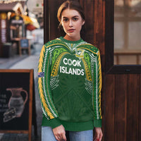 Custom Cook Islands Rugby League Ugly Christmas Sweater Tatau Tribal Motifs-Dark Green Color LT03 - Polynesian Pride