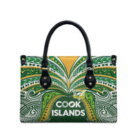 Cook Islands Rugby League Leather Bag Tatau Tribal Motifs-Dark Green Color LT03 - Polynesian Pride