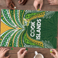 Cook Islands Rugby League Puzzle Tatau Tribal Motifs-Dark Green Color LT03 - Polynesian Pride