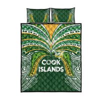 Cook Islands Rugby League Quilt Bed Set Tatau Tribal Motifs-Dark Green Color LT03 - Polynesian Pride