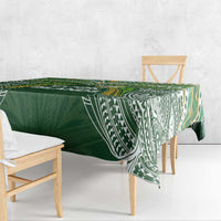 Cook Islands Rugby League Tablecloth Tatau Tribal Motifs-Dark Green Color LT03 - Polynesian Pride