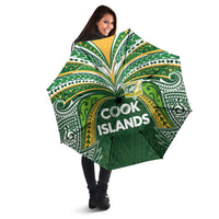 Cook Islands Rugby League Umbrella Tatau Tribal Motifs-Dark Green Color LT03 - Polynesian Pride