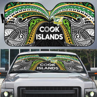 Cook Islands Rugby League Auto Sun Shade Tatau Tribal Motifs-Black Color LT03 Black - Polynesian Pride