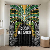 Cook Islands Rugby League Bathroom Set Tatau Tribal Motifs-Black Color LT03 Shower Curtain Only Black - Polynesian Pride
