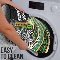 Cook Islands Rugby League Bathroom Set Tatau Tribal Motifs-Black Color LT03 - Polynesian Pride
