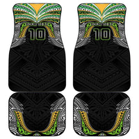 Custom Cook Islands Rugby League Car Mats Tatau Tribal Motifs-Black Color LT03 - Polynesian Pride