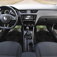 Custom Cook Islands Rugby League Car Mats Tatau Tribal Motifs-Black Color LT03 Set 2pcs - Front Black - Polynesian Pride