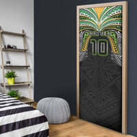 Custom Cook Islands Rugby League Door Cover Tatau Tribal Motifs-Black Color LT03 - Polynesian Pride