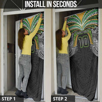 Custom Cook Islands Rugby League Door Cover Tatau Tribal Motifs-Black Color LT03 - Polynesian Pride