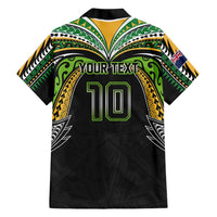 Custom Cook Islands Rugby League Family Matching Summer Maxi Dress and Hawaiian Shirt Tatau Tribal Motifs-Black Color LT03 - Polynesian Pride