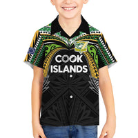 Custom Cook Islands Rugby League Hawaiian Shirt Tatau Tribal Motifs-Black Color LT03 - Polynesian Pride