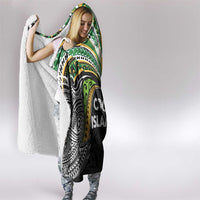 Cook Islands Rugby League Hooded Blanket Tatau Tribal Motifs-Black Color LT03 - Polynesian Pride