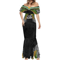Custom Cook Islands Rugby League Mermaid Dress Tatau Tribal Motifs-Black Color LT03 - Polynesian Pride