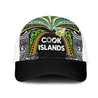 Cook Islands Rugby League Mesh Trucker Cap Tatau Tribal Motifs-Black Color - Polynesian Pride