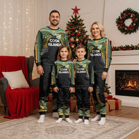 Custom Cook Islands Rugby League Christmas Pajama Set Tatau Tribal Motifs-Black Color LT03 - Polynesian Pride