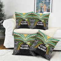 Cook Islands Rugby League Pillow Cover Tatau Tribal Motifs-Black Color LT03 - Polynesian Pride