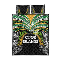Cook Islands Rugby League Quilt Bed Set Tatau Tribal Motifs-Black Color LT03 - Polynesian Pride