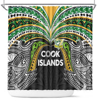 Cook Islands Rugby League Shower Curtain Tatau Tribal Motifs-Black Color LT03 Black - Polynesian Pride