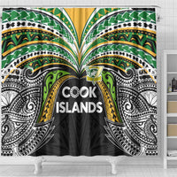 Cook Islands Rugby League Shower Curtain Tatau Tribal Motifs-Black Color LT03 - Polynesian Pride