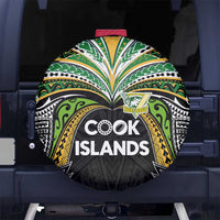 Cook Islands Rugby League Spare Tire Cover Tatau Tribal Motifs-Black Color LT03 No hole Black - Polynesian Pride