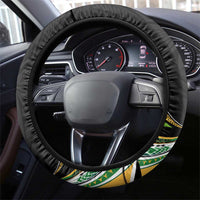 Cook Islands Rugby League Steering Wheel Cover Tatau Tribal Motifs-Black Color LT03 - Polynesian Pride