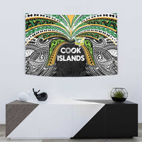 Cook Islands Rugby League Tapestry Tatau Tribal Motifs-Black Color LT03 - Polynesian Pride