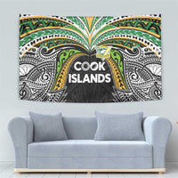 Cook Islands Rugby League Tapestry Tatau Tribal Motifs-Black Color LT03 - Polynesian Pride