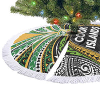 Cook Islands Rugby League Tree Skirt Tatau Tribal Motifs-Black Color LT03 - Polynesian Pride