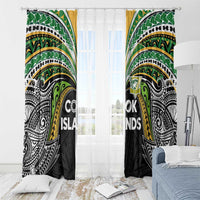 Cook Islands Rugby League Window Curtain Tatau Tribal Motifs-Black Color LT03 - Polynesian Pride