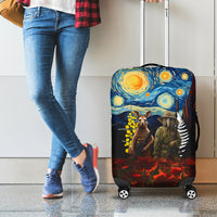 New Zealand and Australia ANZAC Day Luggage Cover Kiwi Bird and Kangaroo Soldier Starry Night Style LT03 - Polynesian Pride