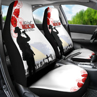 Tokelau ANZAC Day Car Seat Cover Lest We Forget Red Poppy Flowers and Soldier LT03 - Polynesian Pride