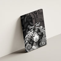 Custom New Zealand Women's Day Canvas Wall Art Maori Tribal Girl and Silver Fern Pattern LT03 - Polynesian Pride