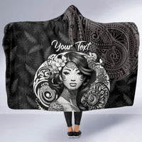 Custom New Zealand Women's Day Hooded Blanket Maori Tribal Girl and Silver Fern Pattern LT03 - Polynesian Pride