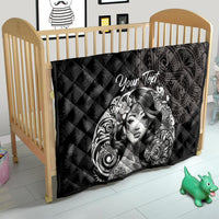 Custom New Zealand Women's Day Quilt Maori Tribal Girl and Silver Fern Pattern LT03 - Polynesian Pride